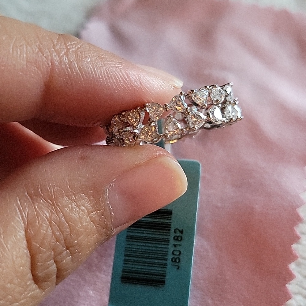Sterling Silver Moissanite Eternity Band